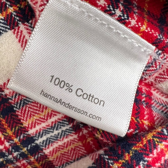 Hanna Andersson Plaid Flannel Button Up Shirt Kids Boy Girl Youth Sz 8 Christmas - Picture 5 of 8